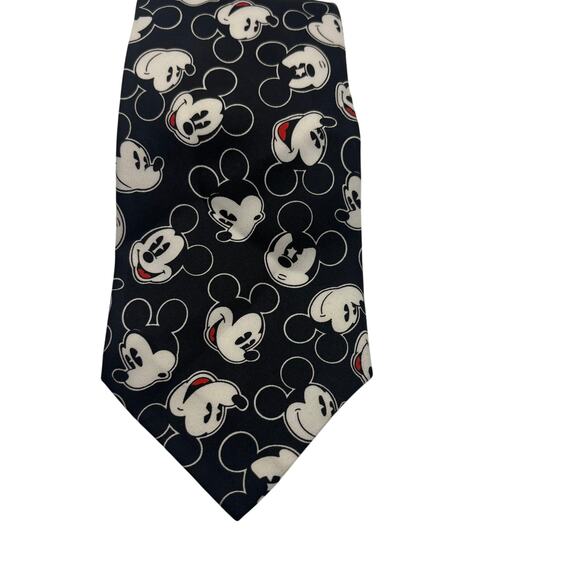 Disney Mickey Mouse Faces Expressions Print Men's Neck Tie Polyester Black - Picture 1 of 4